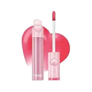 Ynm Heart Jelling Tint, Cherry Jelling, Silicone Lip Brush Included, K-Beauty, Non-Sticky, Moisturizing, Smudge-Proof, Korean Lip Tint, Long-Lasting, Vivid Color, 0.09 Oz