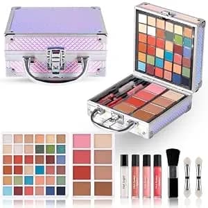 Hot Sugar Girls Makeup Kit For Teenagers 13-15 And Women Includes Eyeshadow Lip Gloss Blush Highlighter Bronzer Brush (Mermaid)