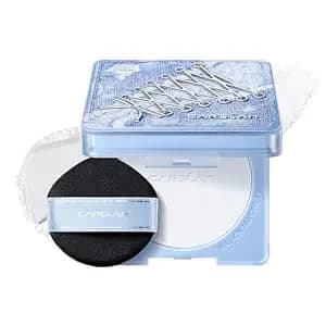 Carslan 3.0 Black Magnet Pressed Powder For Oil Control & Blurring Finish - Talc-Free, 02 Translucent Oil Control, Compact Only, 0.28 Oz, Denim Limited Edition