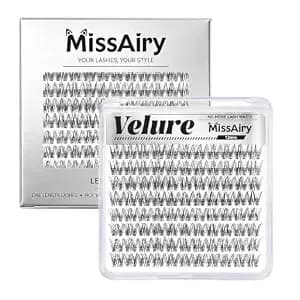 Velure Lash Clusters Lengthlock Eyelash Extensions Natural Lash Clusters Short Lash Cluster 12mm Diy Lashes Natural With Invisible Band Venus D Curly Individual Eyelashes(Velure 12mm)