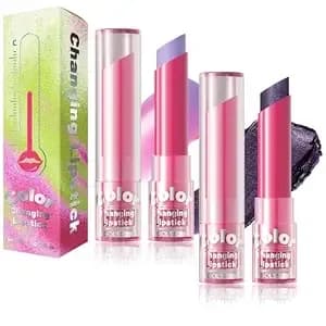 2-Pack Ph Lip Set, Color Changing Balm & Glossy Lip Stain, Long-Lasting Mood Lipstick, Hydrating, With Shades（05# + 06#）