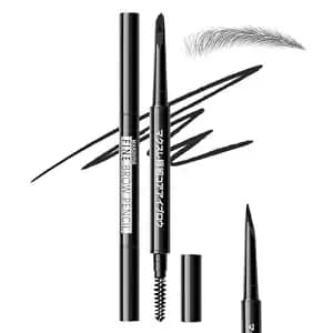Browcharm Microblading Eyebrow Pencil For Women - 0.1mm Ultra-Fine Tip, Waterproof Mechanical Brow Pencil, Draws Natural Hair-Like Strokes To Fill & Define Sparse Brows (01 Black)