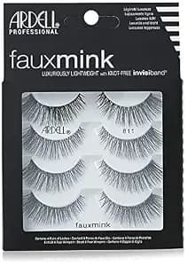 Ardell Faux Mink Lashes 811 False Eyelashes – Lightweight Natural Faux Mink Strip Wispy Lashes With Invisiband, 4 Pairs, 1 Pack