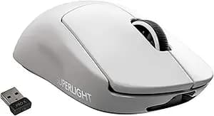 Logitech G Pro X Superlight Wireless Gaming Mouse, Ultra-Lightweight, Hero 25k Sensor, 25,600 Dpi, 5 Programmable Buttons, Long Battery Life, Compatible With Pc/Mac - White