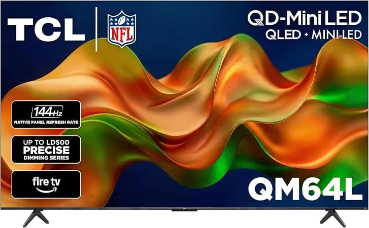 Tcl 65 Inch Class qm64l Series - Mini Led Qled 4k Hdr Smart Fire Tv - 65qm64l, 2026 - 120hz-144hz High Brightness, Dolby Vision Atmos, Alexa+ Voice Remote Ai Streaming Television - Amazon Exclusive