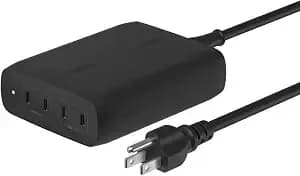 Belkin 200w 4-Port Gan Usb C Charger Block, Fast Charging For Macbook - Multi-Port Pd 3.1 Charger, 5ft Power Cord, Iphone 17, Air, Ipad, Samsung Galaxy s26, Google Pixel 10