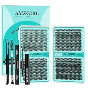Amzgirl Lash Clusters Kit 640pcs, 9-16mm Mix Lashes, 30d+40d+50d+60d - 4 Style Eyelash Clusters Kit, D Curl Individual Lashes, Natural Lash Look Diy At Home For Beginners