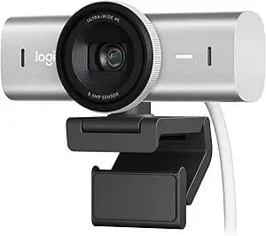 Logitech Mx Brio Ultra Hd 4k Collaboration Streaming Webcam - Pale Gray - 1080p At 60 Fps, Show Mode, Collaboration And Streaming, Works With Teams, Zoom, Google Meet, Nintendo Switch 2 Gamechat