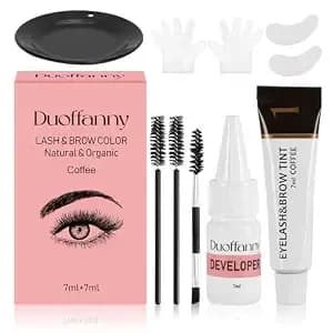 2-In-1 Eyelash & Eyebrow Color Kit, Dark Brown, 7ml - Professional Lash And Brow Color Kit Diy Hair Coloring For Salon & Home Use