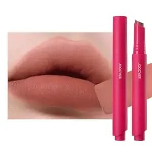 Joocyee Velvet Rouge Matte Lipstick Pencil Lightweight Vintage Brown - Non-Sticky, Long Lasting, High Pigment, Lip Color, Neutral Tone, Waterproof, Buildable Coverage