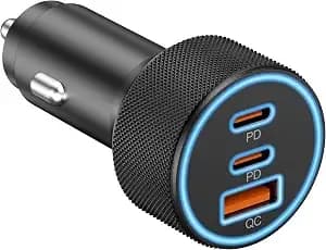 Car Charger Usb C, 3 Port 67w Dual Usb-C & Usb-A Car Phone Charger Adapter - Fast Charging Cigarette Lighter Accessories, For Iphone 17/16/15/14/13/12/11 Pro Max,Ipad, Galaxy s26/s25/s24,Pixel, Android