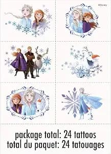 Disney Frozen 2 Tattoos (Pack Of 24) - Exclusive Pattern Collection - Colorful & Transferable, Perfect For The Next Party Magical Adventure
