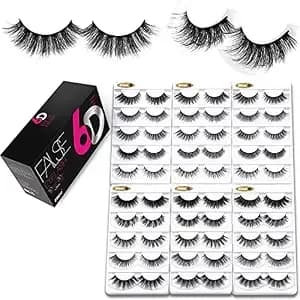 Eliace False Eyelashes Natural Look Cat Eye Lashes Wispy Strips,6d Volume Mink Lashes 30 Pairs 10 Mixed Styles Fake Eyelashes Pack,Wispy Eyelash Soft Reusable Dramatic Fluffy Beauty Lash Wholesale