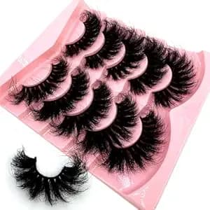 5 Pairs 25mm 10d Faux Mink Lashes Bulk Fluffy Natural False Eyelashes Thick Dramatic Faux Mink Eyelashes Makeup Tools Wholesale (Qd-4)