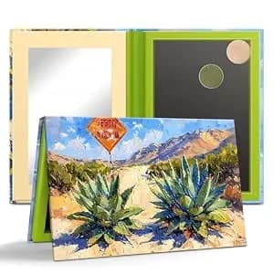 Empty Magnetic Eyeshadow Palette With Mirror - Makeup Organizer, Oil-Painting Decorated Art Paper