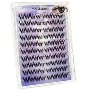 Thick Fluffy Self Adhesive Eyelashes Clusters Extension, 11-14mm 80pcs Pre-Glue False Eyelashes Clusters Set, Individual Lashes, No Glue Needed