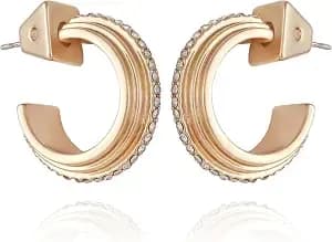 Vince Camuto Goldtone Crystal Stone Huggie Hoop Earrings