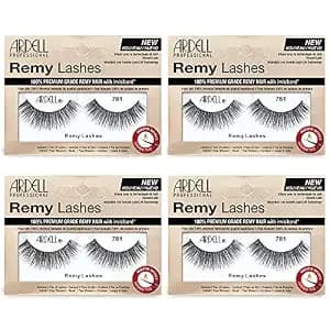 Ardell Remy Lash 781, Premium Grade Remy Hair False Lashes With Invisiband, 4 Pairs