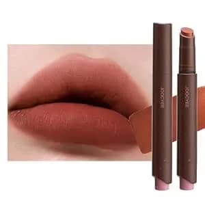 Joocyee Velvet Rouge Matte Lipstick Pencil Lightweight Rich Red Brown - Non-Sticky, Long Lasting, High Pigment, Lip Color, Neutral Tone, Waterproof, Buildable Coverage