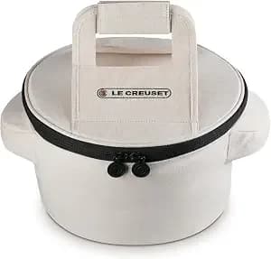 Le Creuset Small Round Tote Bag, Fits 4.5 Qt. Or 5.5 Qt. Round Dutch Oven, Ecru