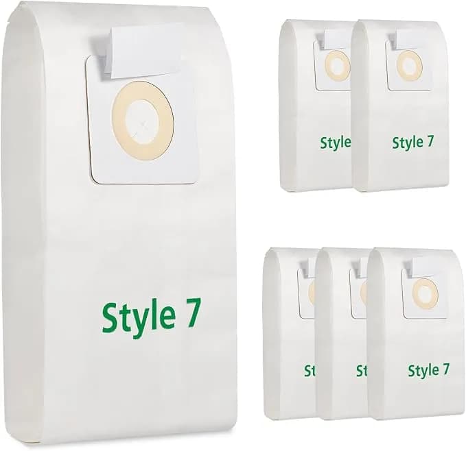 6 Pack Style 7 Vacuum Bags Compatible With Bissell Upright Vacuums: Powerforce 1739 3522 3525 71y7, Powerglide 3545, Plus 3350 3550 3553, Lift-Off 3554, Powertrak 6592 Series Vacuum, Part#32120