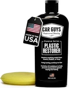 Carguys Plastic Restorer - Bring Plastic, Rubber, And Vinyl Back To Life! - User-Friendly Trim Restorer - Safe Auto Detailing Supplies - 8 Oz Kit With Foam Applicator