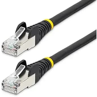 Startech.Com 6ft cat6a Ethernet Cable - Low Smoke Zero Halogen (Lszh) - 10 Gigabit 500mhz 100w Poe rj45 S/Ftp Black Network Patch Cord Snagless W/Strain Relief (Nlbk-6f-cat6a-Patch)