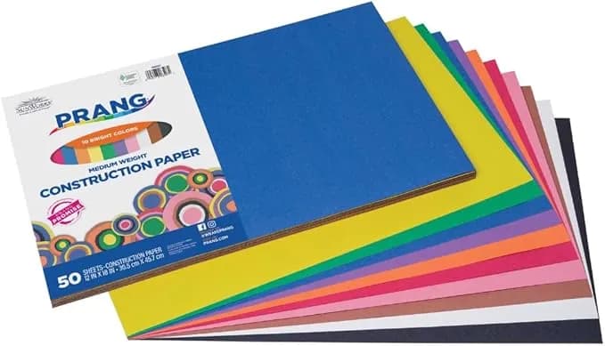 Prang (Formerly Sunworks) Construction Paper, 10 Assorted Colors, 12" X 18", 50 Sheets