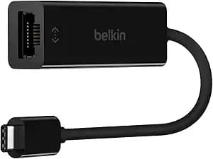 Belkin Usb-C To Ethernet Adapter, Gigabit Ethernet Port Compatible W/ Usb-C Devices, Usb-C To Ethernet Cable For Macbook Pro & Dell Xps 13” Laptops, Ethernet Usb-C Hub, Ethernet Usb-C Adapter - Black