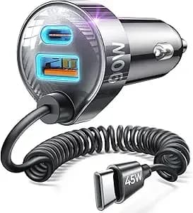 Lisen 90w For Iphone 17 16 15 Pro Max Car Charger Usb C Fast Charge - Super Fast For Iphone 17e 16e Cigarette Lighter Usb C Adapter For Iphone 17 Pro Max,Samsung Galaxy s26 Ultra, Car Accessories