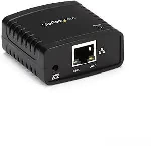Startech 1-Port Usb 2.0 Network Print Server, 10/100mbps, Taa (pm1115u2) - Network Print Server, Wired Ethernet Lan Usb 2.0 Adapter, 10/100mbps