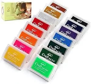 15 Colors Craft Ink Pads, Washable Stamp Pads For Diy Stamping - Ink Pad Set For Rubber Stamps, Finger Painting, Crafts On Paper, Wood, Fabric, Scrapbooking, Diy & Back To School Supplies
