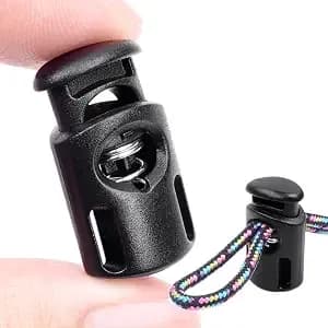 Coobigo 10 Pcs Plastic Spring Cord Locks For Drawstring, Paracord Toggle Stopper Clasp Elastic Shoeslace Lock Sweatpants Hoodie String Clips Bungee Swim Goggles Gloves String Lock Replacement