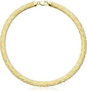 Ross-Simons Italian 8mm 14kt Yellow Gold-Plated Reversible Omega Necklace