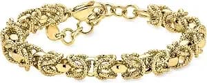 Ross-Simons Italian 8mm 14kt Yellow Gold-Plated Byzantine Bracelet. 7 Inches
