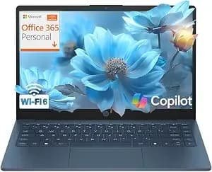Hp Ultra Light Laptop For Students, 2026 Edition Ai Pc, 1 Year Office 365, Intel Processor, 16gb Ram, 128gb Ufs, Long Battery Life, Webcam, Wifi 6, Windows 11 Home S, River Blue