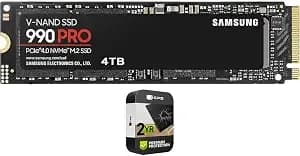 Samsung Mz-v9p4t0b/Am 990 Pro Pcie 4.0 Nvme M.2 Ssd 4tb Bundle With 2 Yr Cps Enhanced Protection Pack