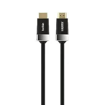 Belkin 6.6ft/2m Hdtv High-Speed Hdmi Cable W/Ethernet, 4k/Ultra Hd, Hdr, & 3d Compatibility, 18gbps Data Transfer For Streaming, Gaming, Home Theater, Supports Hdmi 2.0 For Tvs, Monitors, Projectors