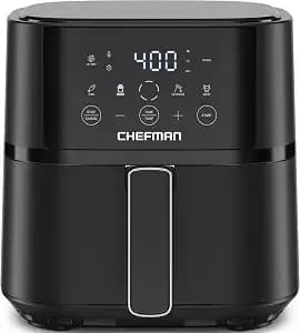 Chefman Air Fryer – 4 Qt Compact Airfryer For Quick & Easy Meals In Minutes, Features Hi-Fry Technology For Extra Crisp, Touchscreen Controls With 4 Presets, Nonstick & Dishwasher Safe Basket - Black
