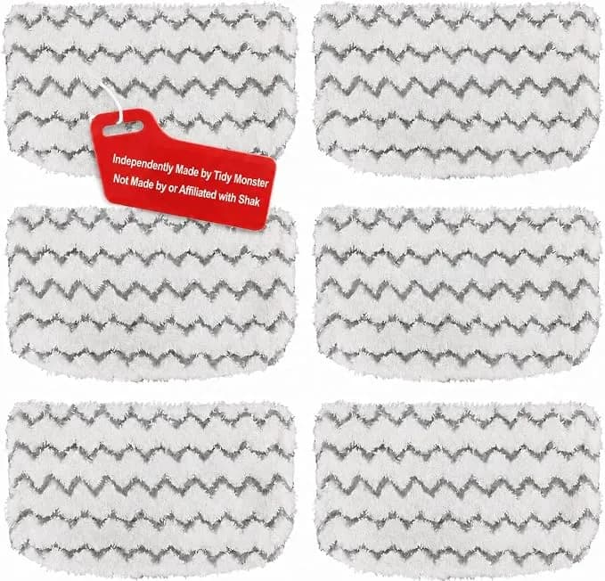 Tidy Monster 6 Pack Steam Mop Replacement Pads, Microfiber Floor Cleaning Pads Compatible With Steam Mops, Reusable Washable Mop Refills For Hardwood And Tile Floors