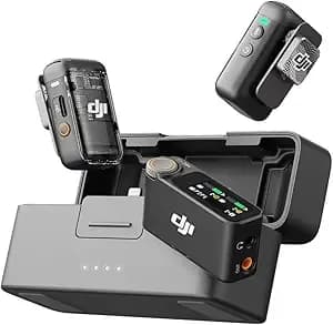 Dji Mic 2 (2 Tx + 1 Rx + Charging Case), All-In-One Wireless Microphone - Noise Cancelling, 32-Bit Float Internal Recording, 250m (820 Ft.) Range, Mic For Iphone, Android, Camera, Vlogs