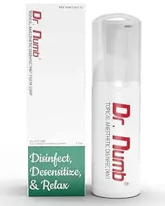 Dr. Numb 4% Lidocaine Topical Anesthetic Foam Soap – Fast-Acting Temporary Pain Relief, Burn Itch Relief Numbing – Gentle Foam Cleanser 1.7 Oz