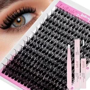 Fadlash Lash Clusters Kit 80d Fluffy Volume Eyelash Clusters D Curl 12-18mm - Natural Cluster Eyelash Extensions With Lash Bond And Seal Lash Tweezer For Beginners Diy At Home