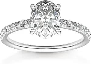 Pavoi 14k Gold Plated Engagement Rings For Women, Cz Promise Wedding Band