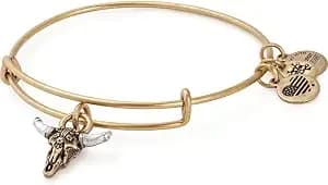 Alex And Ani Womens Spirited Skull Bangle