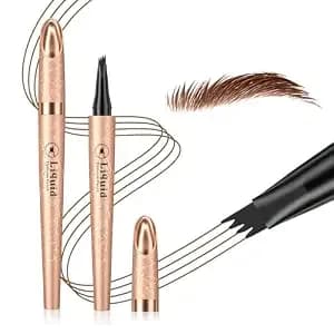 Microblading Eyebrow Pen With 4 Micro-Fork Tip Waterproof Dark Brown - Brow Pencil Long Lasting & Smudge-Proof, Eyebrow Pen Eyebrow Pencils For Women For Natural Eyebrow