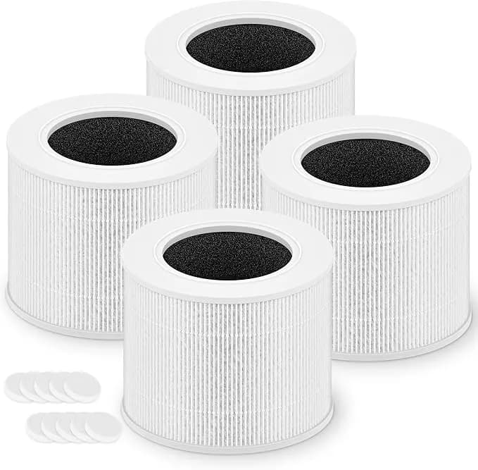 Core Mini Replacement Filter For Levoit Core Mini-P Air Purifier For Home - 4 Pack 3-In-1 High-Efficiency Activated Carbon Filters For Levoit Core Mini Core Mini-P Air Purifier, Core Mini-Rf, For Home
