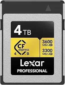 Lexar Gold Series Cfexpress 4.0 4tb Cfexpress Card - Cfexpress 4.0 Type B With 3600mb/S Read And 3300mb/S Write For Photography, Cinematography And Data Transfer