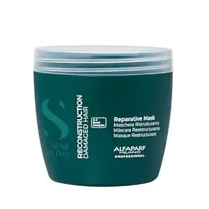 Alfaparf Milano Semi Di Lino Reconstruction Reparative Mask - Color Safe Deep Conditioning Hair Mask - Damaged Hair Repair - For Medium To Thick Hair - Vegan Formula (16.9 Oz) - Reparative Deep Conditioner Treatment For Damaged Hair - For Medium To Thick