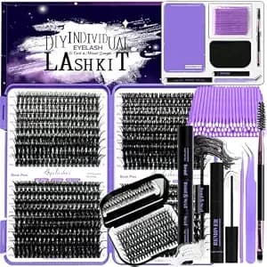 Diy Lash Extension Kit 804pcs D Curl Individual Lash Clusters Eyelashes Extension Set With Mirror Lash Storage Box Lash Bond&Seal Glue Remover Tweezers Lash Brush Applicator